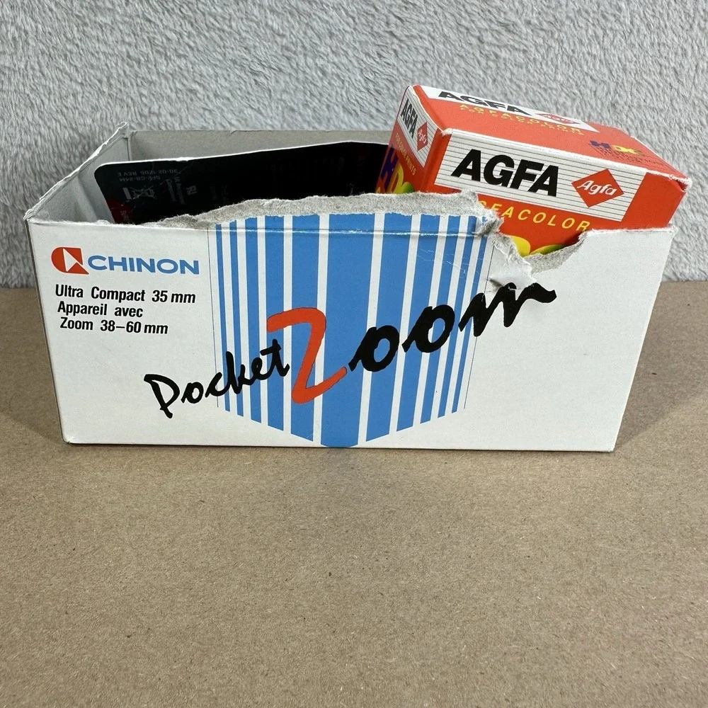 Chinon Pocket Zoom 35mm Compact Film Camera Auto Focus TESTED New Battery